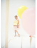 Pink And Yellow Taffeta Slit Back Flower Girl Dress